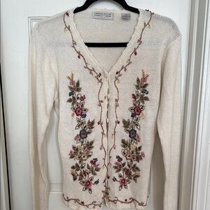 Floral embroidered cottage core cardigan